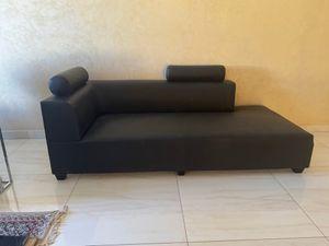Black leather sofa 